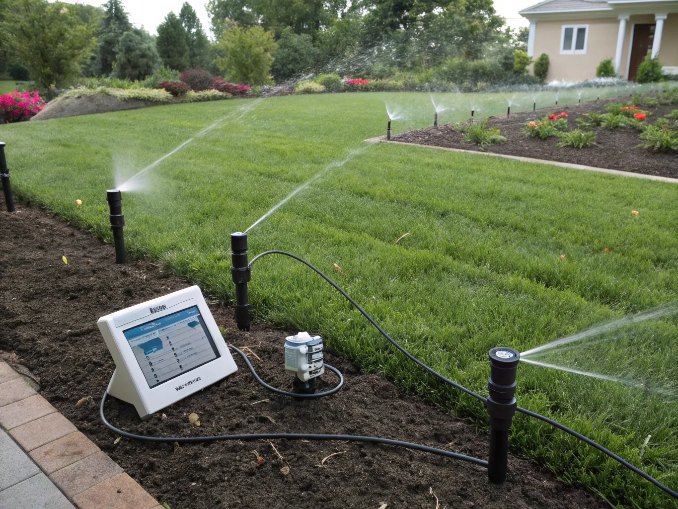 Automated irrigation system with smart sensors monitoring soil moisture